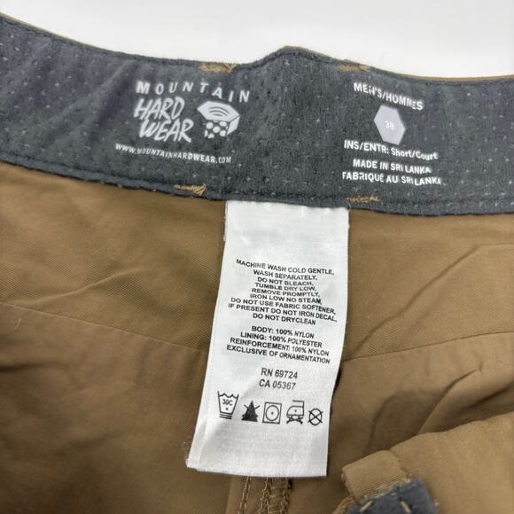 Mountain Hardwear Mens Sz38 Brown Belted Hiking Cargo Shorts - Picture 3 of 6